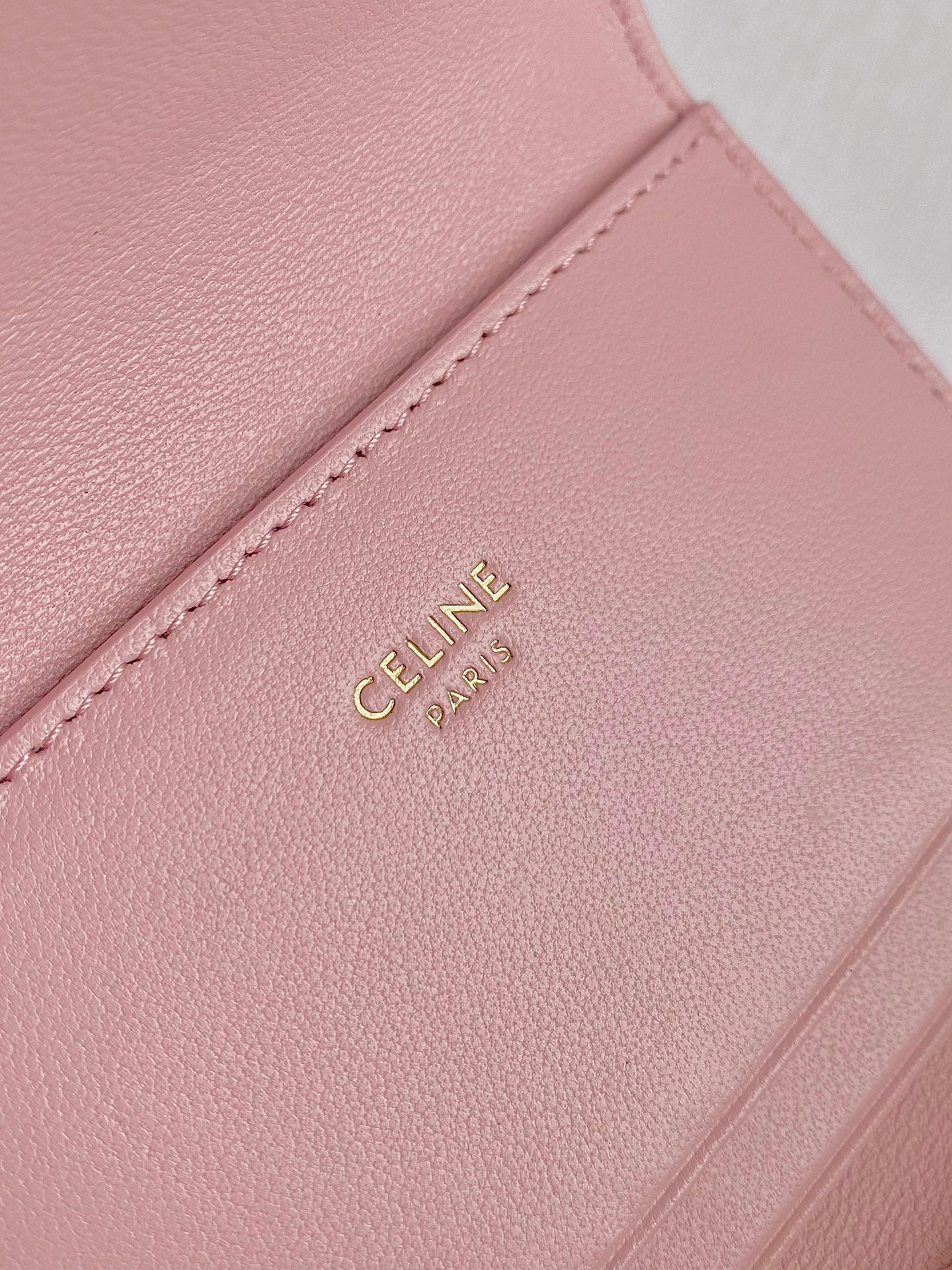CELINE TRIOMPHE 9 WALLET TWO-IN-ONE PINK PASTEL CALFSKIN