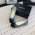 CHANEL BALLET FLAT ICEBERG BLUE MIX BLACK VELVET