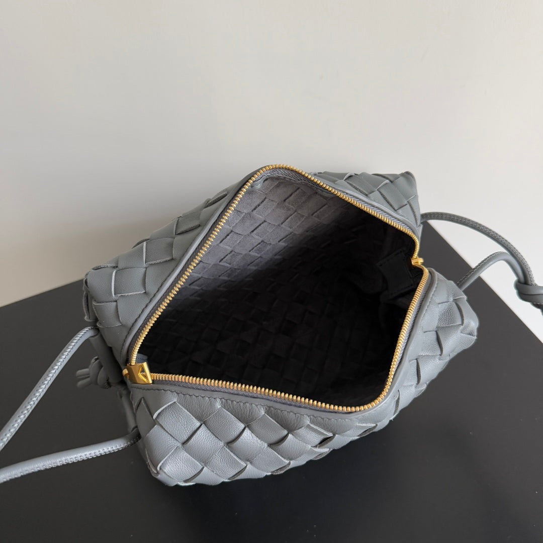 MINI LOOP CAMERA BAG 22 IN GREY CALFSKIN