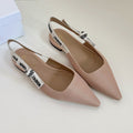 DIOR J'A SLINGBACK FLAT NUDE PINK TECHNICAL FABRIC