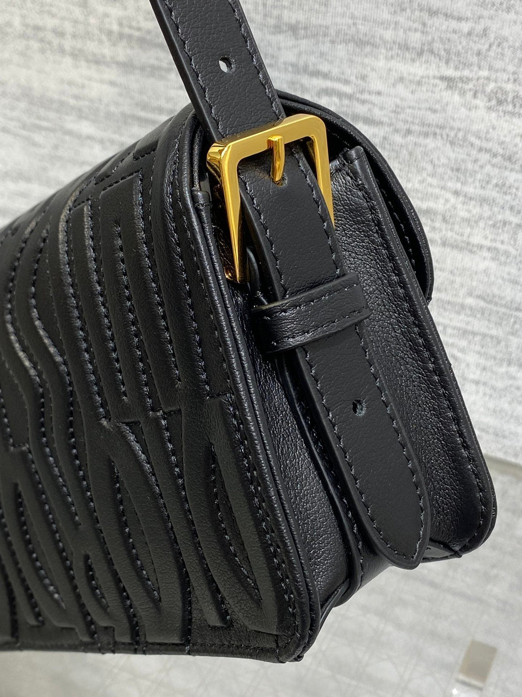 DIOR FLAP BAG 18 BLACK QUILTED ALLOVER CALFSKIN